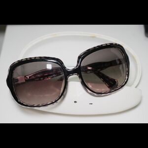 Emilio Pucci Round Brown Sunglasses Women's Print Exterior Matte Gold Logo